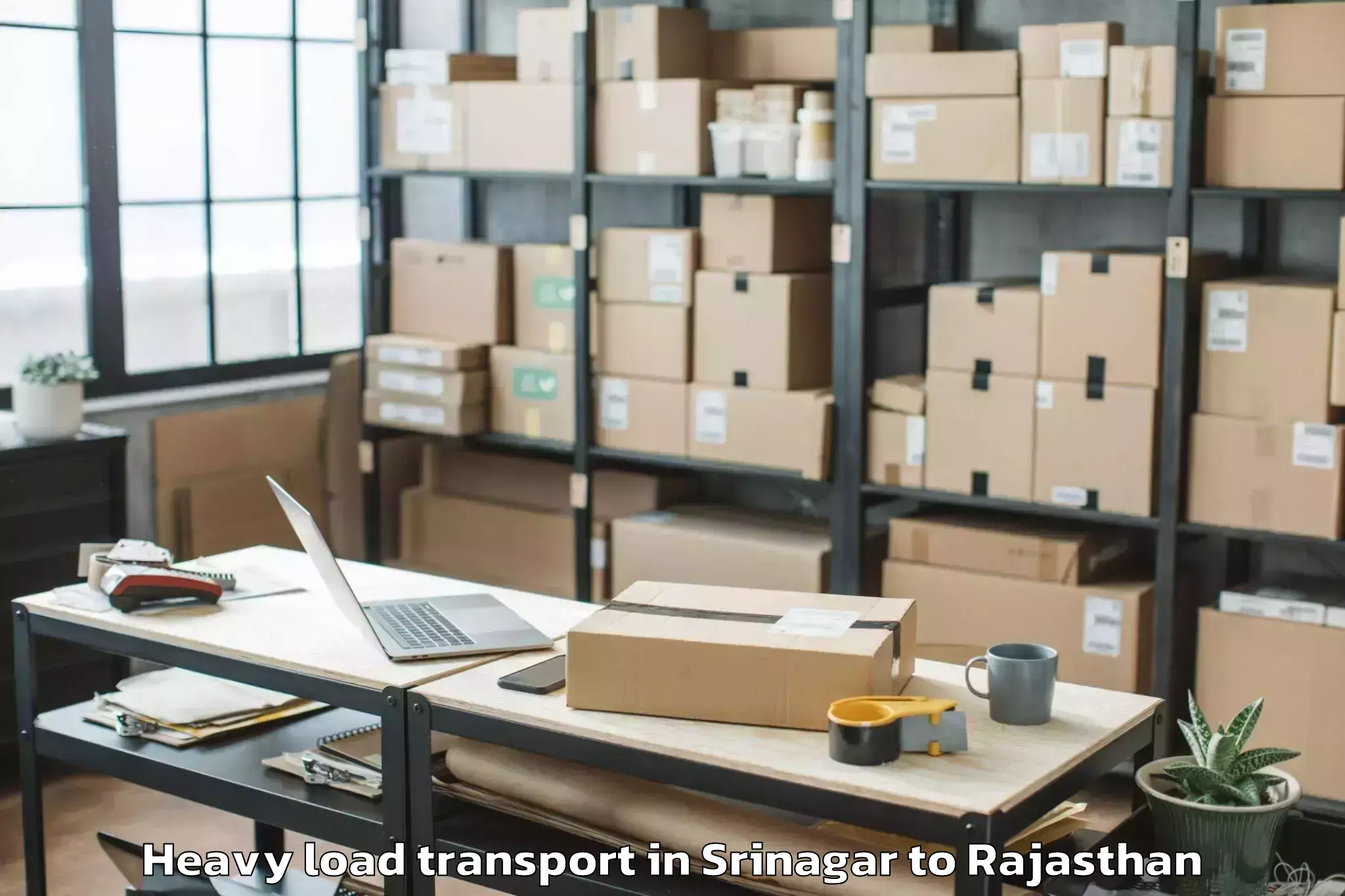 Book Srinagar to Lalsot Heavy Load Transport Online